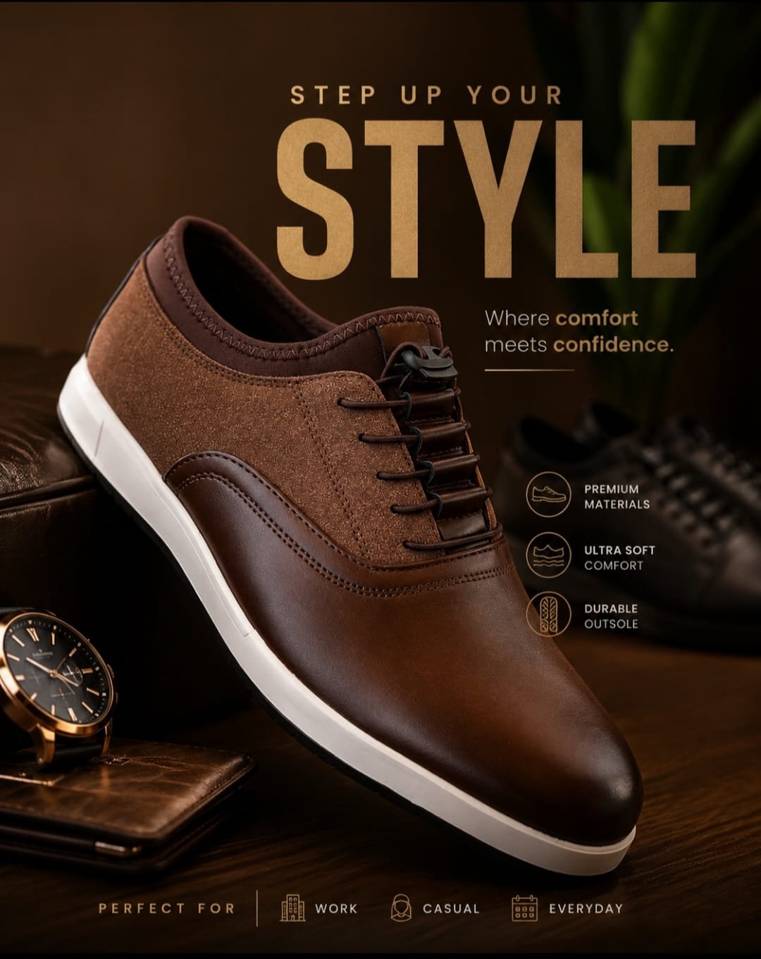 Premium Leather Sneakers - Image 3